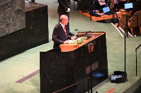 President Of Turkey Erdogan At The United Nations General Assembly 2024