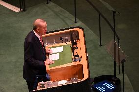 President Of Turkey Erdogan At The United Nations General Assembly 2024