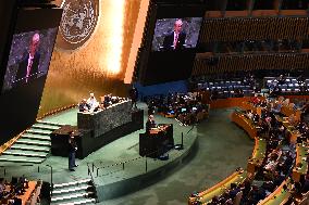 President Of Turkey Erdogan At The United Nations General Assembly 2024