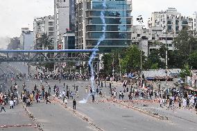 Anti-quota Protest In Dhaka, Bangladesh.