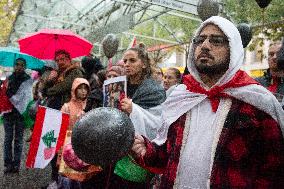 Protest Over Israeli Attacks On Lebanon In Bonn