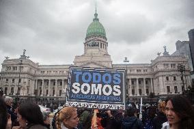 Aeronavigators Protest At Congress Against The Privatization Of Aerolíneas Argentinas.