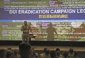 Drunken driving prevention lecture at U.S. base in Okinawa