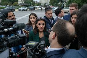 Alexandria Ocasio-Cortez Talks To The Press - Washington