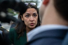 Alexandria Ocasio-Cortez Talks To The Press - Washington