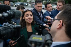 Alexandria Ocasio-Cortez Talks To The Press - Washington