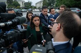 Alexandria Ocasio-Cortez Talks To The Press - Washington