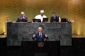 Biden Makes Final Address To The UN General Assembly - NYC