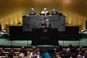 Biden Makes Final Address To The UN General Assembly - NYC