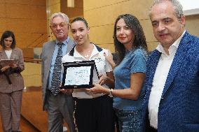 GIOCHI OLIMPICI - Olimpiadi Parigi 2024 - Commemorative plaques delivered to athletes from Emilia Romagna for participation in t