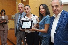 GIOCHI OLIMPICI - Olimpiadi Parigi 2024 - Commemorative plaques delivered to athletes from Emilia Romagna for participation in t