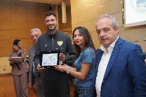 GIOCHI OLIMPICI - Olimpiadi Parigi 2024 - Commemorative plaques delivered to athletes from Emilia Romagna for participation in t