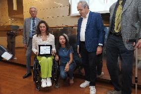 GIOCHI OLIMPICI - Olimpiadi Parigi 2024 - Commemorative plaques delivered to athletes from Emilia Romagna for participation in t