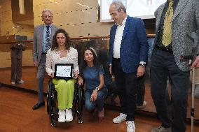 GIOCHI OLIMPICI - Olimpiadi Parigi 2024 - Commemorative plaques delivered to athletes from Emilia Romagna for participation in t