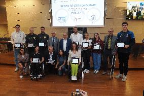 GIOCHI OLIMPICI - Olimpiadi Parigi 2024 - Commemorative plaques delivered to athletes from Emilia Romagna for participation in t