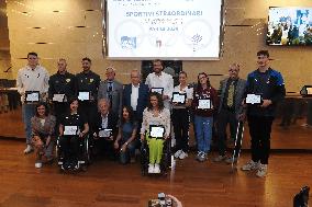 GIOCHI OLIMPICI - Olimpiadi Parigi 2024 - Commemorative plaques delivered to athletes from Emilia Romagna for participation in t