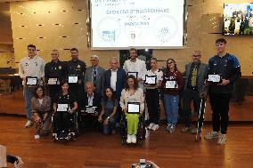 GIOCHI OLIMPICI - Olimpiadi Parigi 2024 - Commemorative plaques delivered to athletes from Emilia Romagna for participation in t