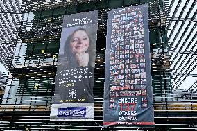 Cecile Kohler Portrait On Grand Est Region Headquarters Facade - Strasbourg