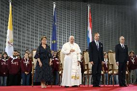 Pope Francis Arrives in Luxembourg