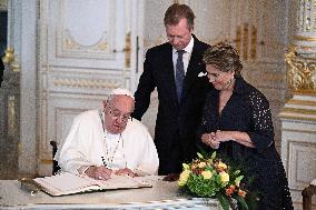 Pope Francis Meets The Grand Ducal Family - Luxembourg