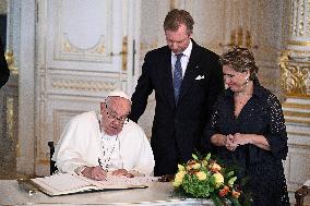 Pope Francis Meets The Grand Ducal Family - Luxembourg