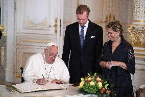 Pope Francis Meets The Grand Ducal Family - Luxembourg