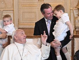 Pope Francis Meets The Grand Ducal Family - Luxembourg