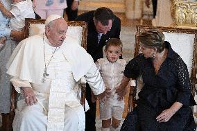 Pope Francis Meets The Grand Ducal Family - Luxembourg