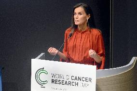 Queen Letizia At World Cancer Research Day Annual Meeting - Milan