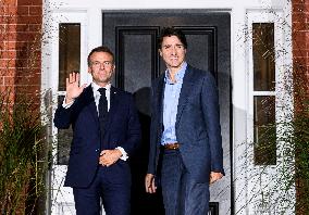 PM Trudeau Meets President Macron - Ottawa