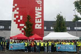 REWE Deliver Workers Go On Strike In Cologne