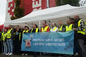 REWE Deliver Workers Go On Strike In Cologne