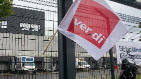 REWE Deliver Workers Go On Strike In Cologne