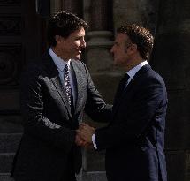 PM Trudeau Meets President Macron - Ottawa