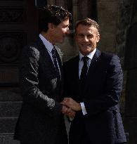 PM Trudeau Meets President Macron - Ottawa