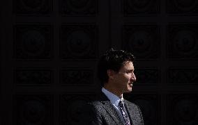 PM Trudeau Meets President Macron - Ottawa