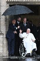 Pope Francis Leaves The Notre-Dame Cathedral - Luxembourg