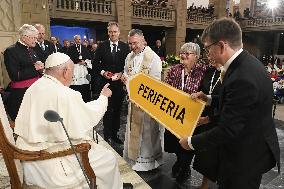 Pope Francis Meets Catholic Community - Luxembourg