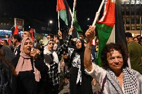 Protest In Solidarity With Lebanon Outside Israeli Embassy In Athens