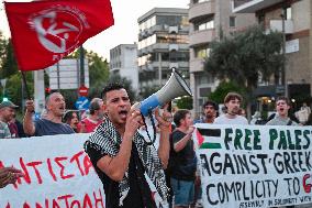 Protest In Solidarity With Lebanon Outside Israeli Embassy In Athens