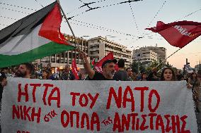 Protest In Solidarity With Lebanon Outside Israeli Embassy In Athens