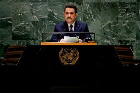 Iraqi PM Addresses The UN General Assembly - NYC