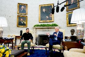 Biden And Zelensky Meet - Washington