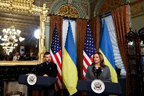 Harris And Zelensky Meet - Washington