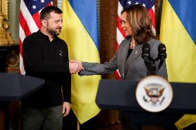 Harris And Zelensky Meet - Washington