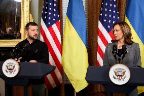 Harris And Zelensky Meet - Washington