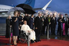 Pope Francis Arrives In Belgium