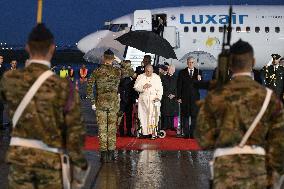 Pope Francis Arrives In Belgium