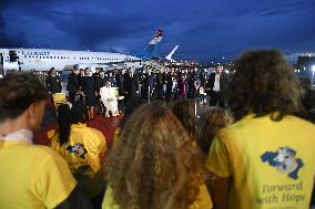 Pope Francis Arrives In Belgium