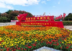 Flowers Decorate Celebrate National Day